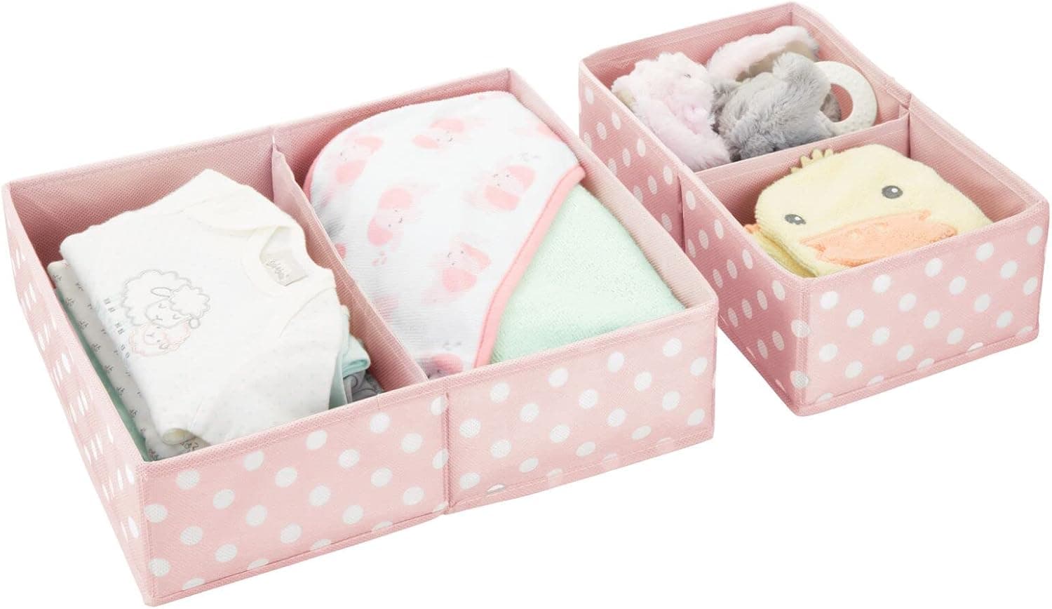 mDesign סט ארגוניות לשידת החתלה – סט גדול של 5 חלקים – אפור - תמונה 6