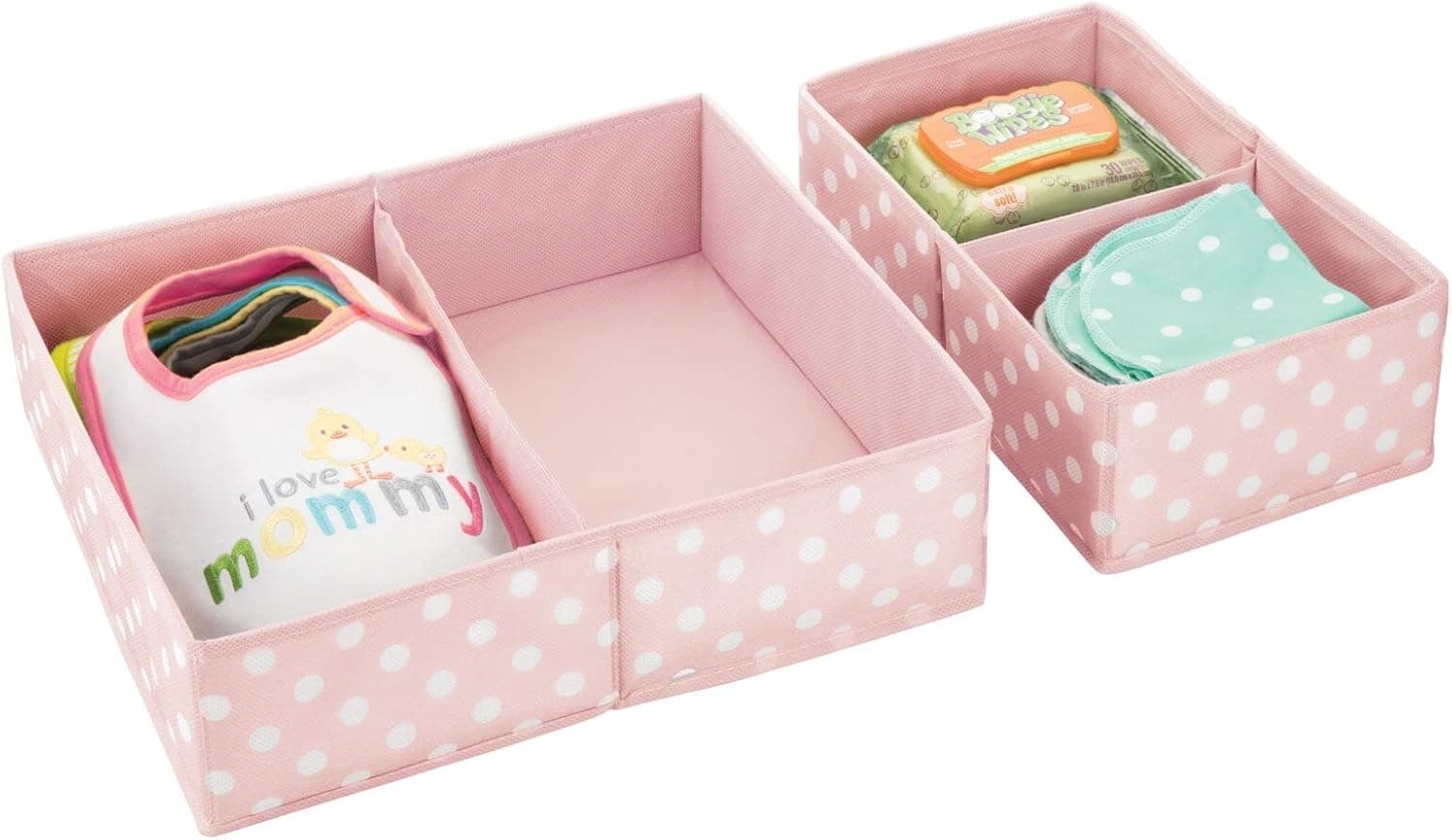 mDesign סט ארגוניות לשידת החתלה – סט גדול של 5 חלקים – אפור - תמונה 5