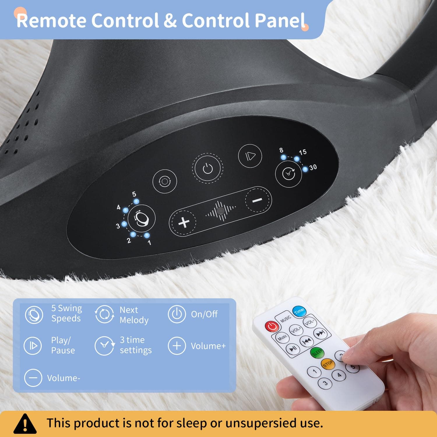 נדנדה חשמלית לתינוק משלבת בית חכם ובלוטוס - תמונה 3