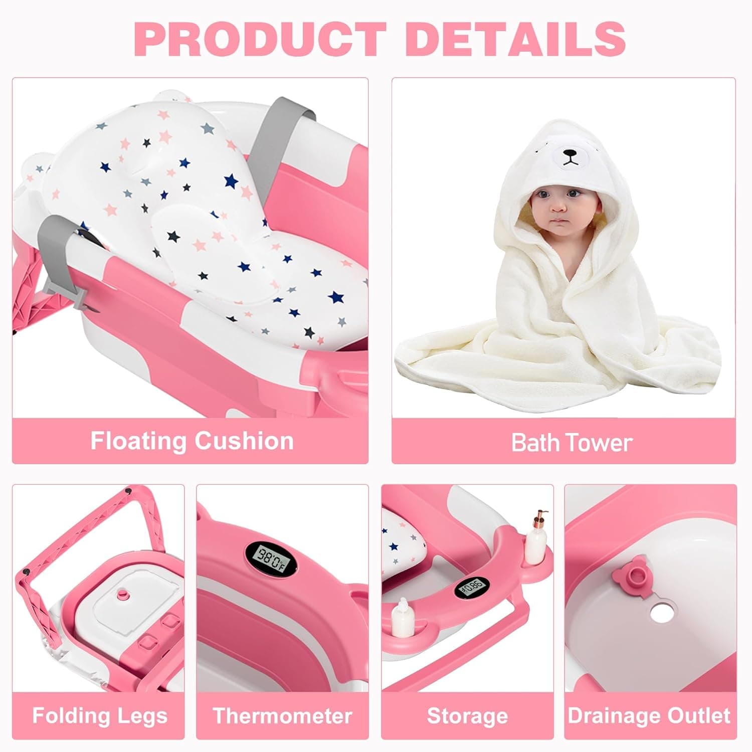 אמבטיה מתקפלת לתינוק מבית MoreFeel לגילאי 0-24 חודשים - תמונה 6