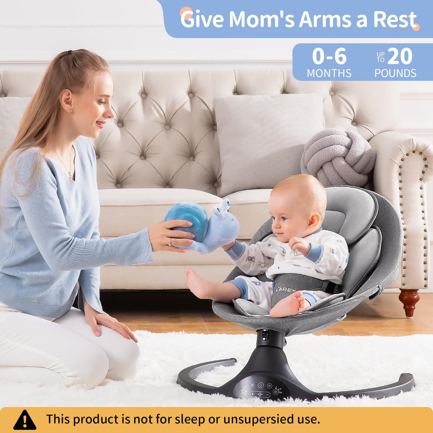 נדנדה חשמלית לתינוק משלבת בית חכם ובלוטוס - תמונה 4