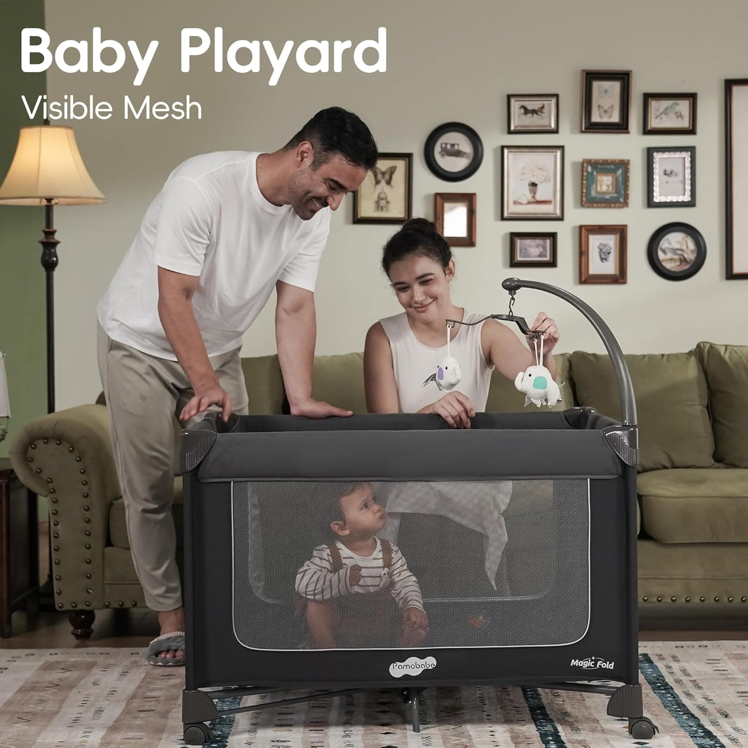 עריסה לתינוק 3 ב-1, לשינה לצד המיטה ולול, עריסה ניידת, מתקפלת וקלה - תמונה 5