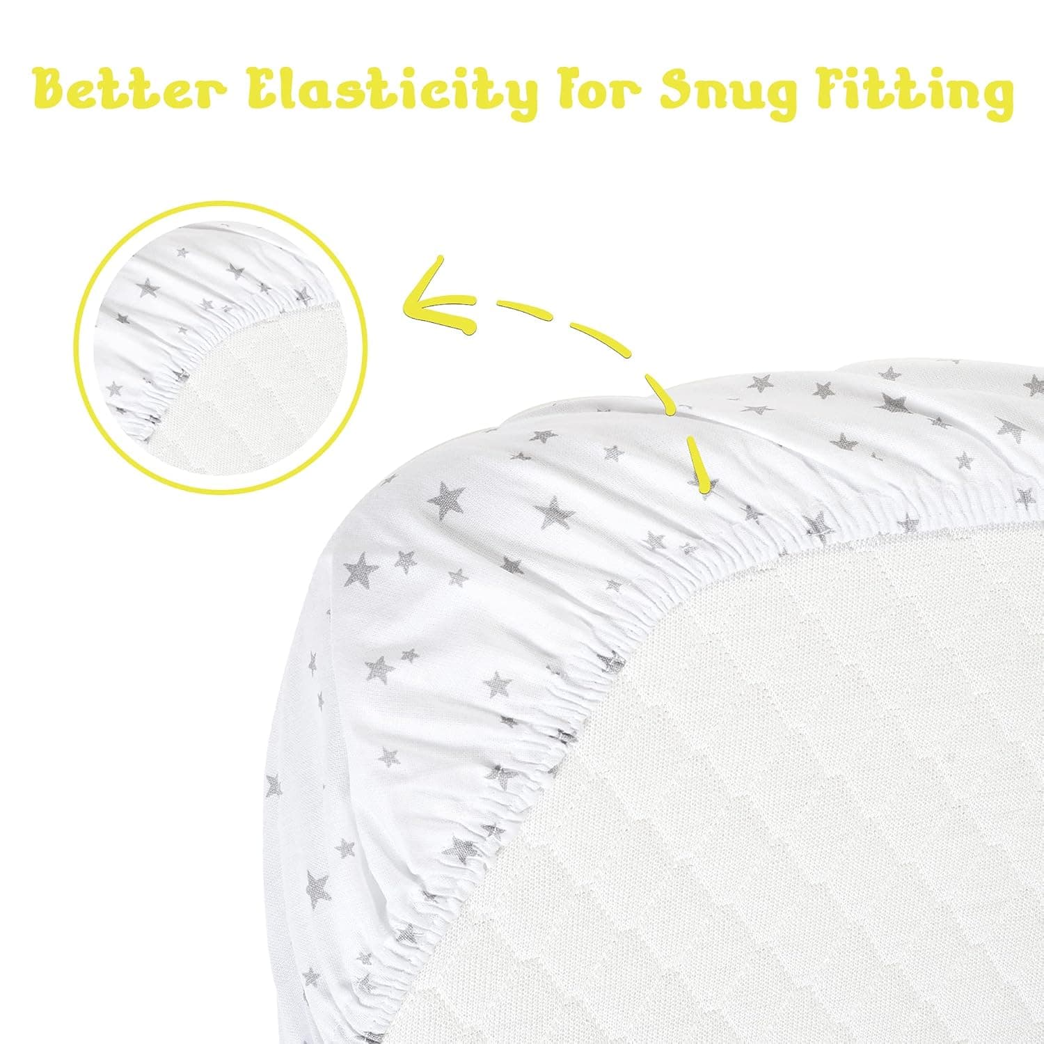 חבילה של 4 סדינים מותאמים לעריסה - תמונה 5