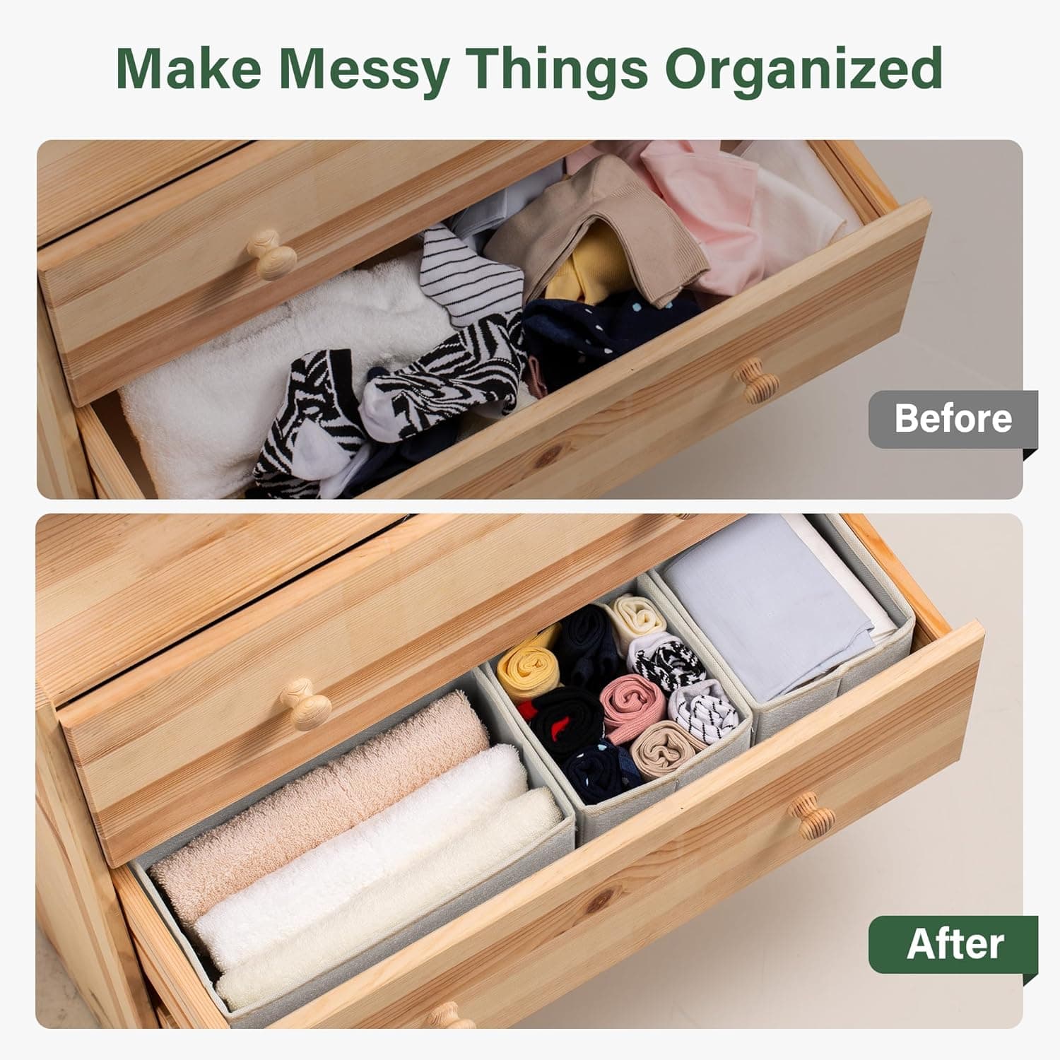 ארגונית חוצצי מגירות לשידת החתלה חבילה של 5 - תמונה 3