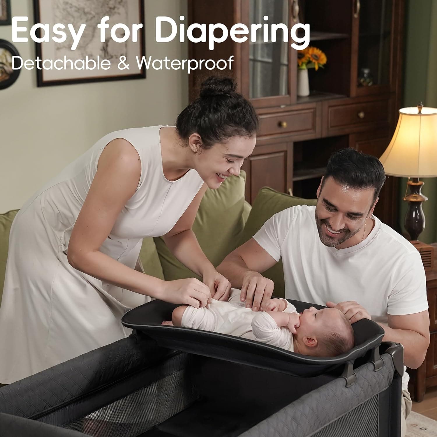 עריסה לתינוק 3 ב-1, לשינה לצד המיטה ולול, עריסה ניידת, מתקפלת וקלה - תמונה 3